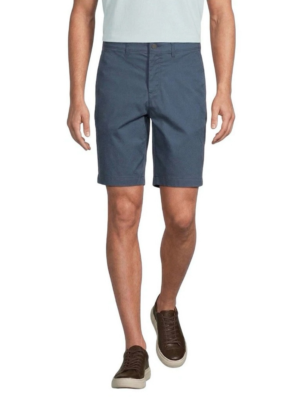 Roundtree & Yorke Slate Blue Flat-Front Chino Shorts